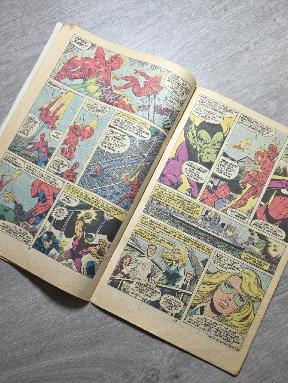 Marvel Spider-Man & Human Torch Comic Wall Art - Multicolor